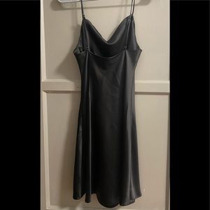 Cotton Candy LA black satin dress. Small slit